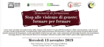 Stop alle violenze di genere: formare per fermare