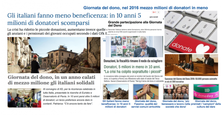 Terzo settore tra rappresentazione e realtà: rassegna stampa